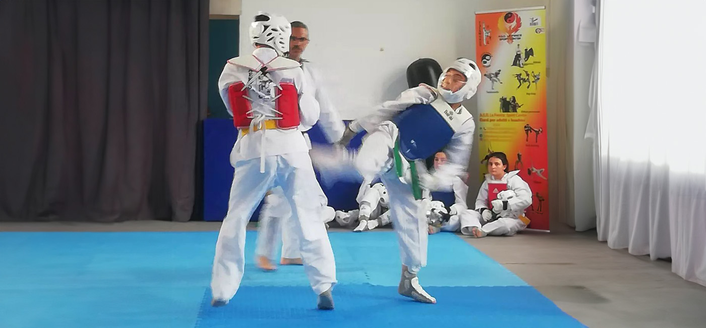 Allenamento durante il corso di Taekwondo